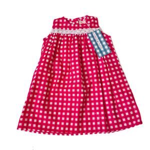 NWT Bela & Nuni Size 4T Gingham Pink Dress